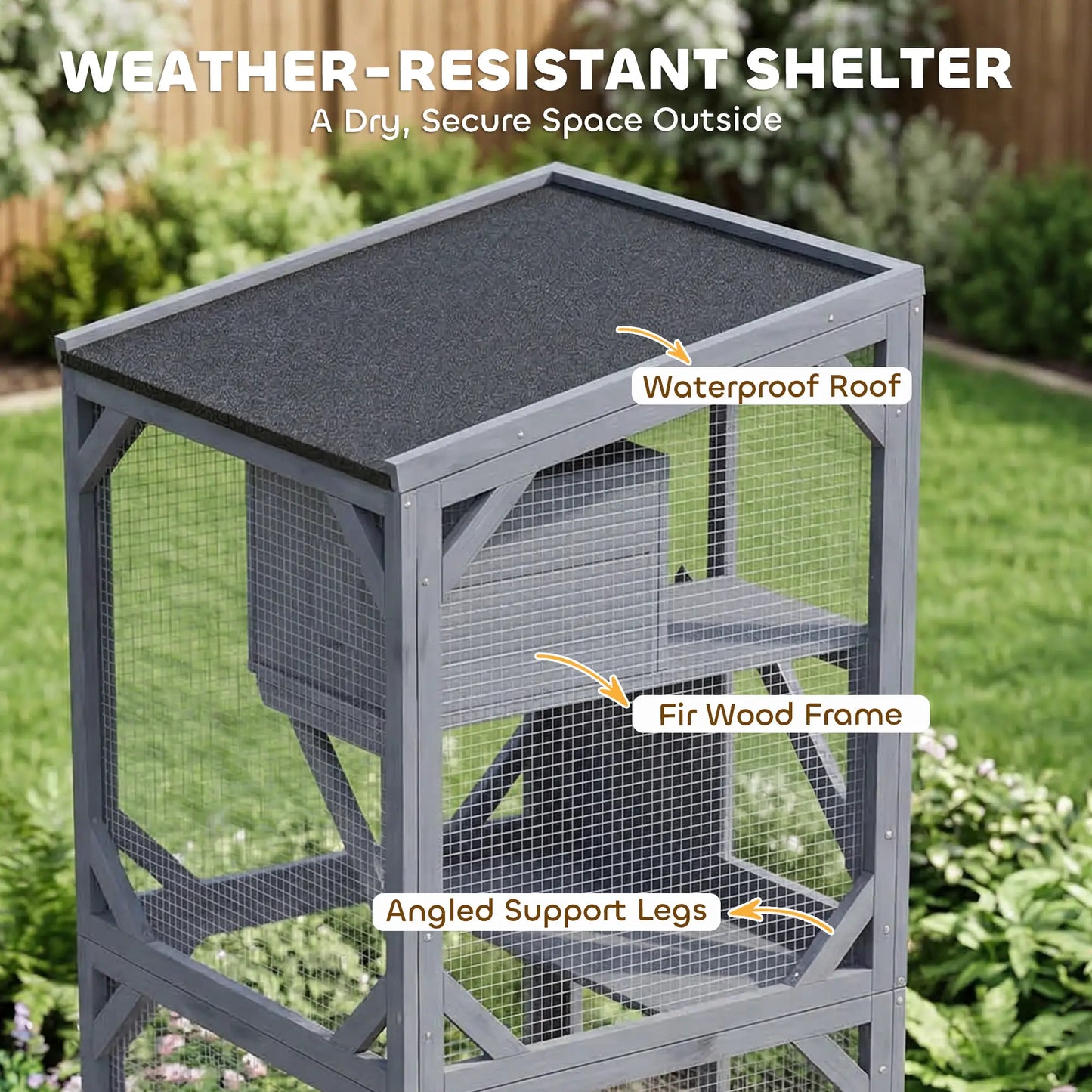 Movable Catio With Resting Box, 3 Jumping Platforms, Waterproof Roof Outdoor Cat Enclosures at Gallery Canada