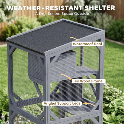 Movable Catio With Resting Box, 3 Jumping Platforms, Waterproof Roof Outdoor Cat Enclosures at Gallery Canada