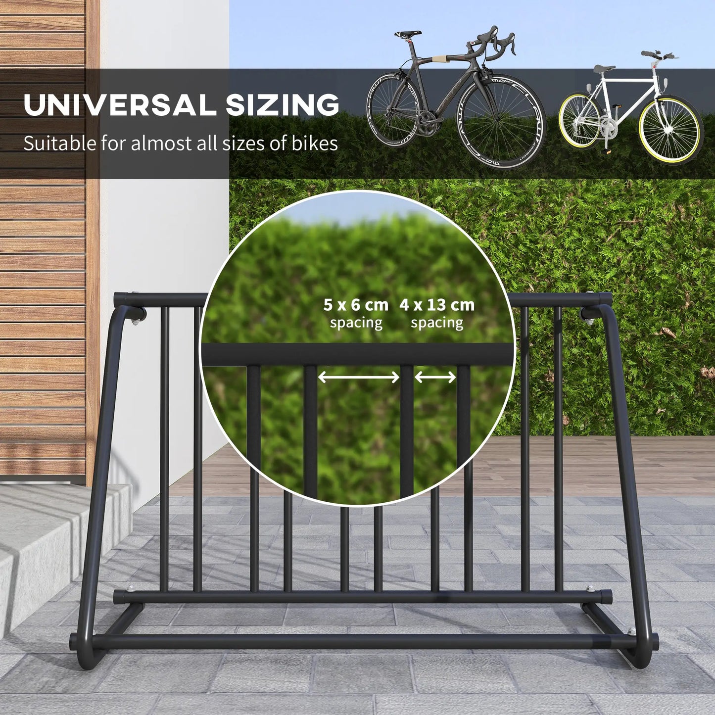 Steel Bike Rack, 45", 3-Bike Capacity, for Garages Streets Yards Bike Parking Stands at Gallery Canada