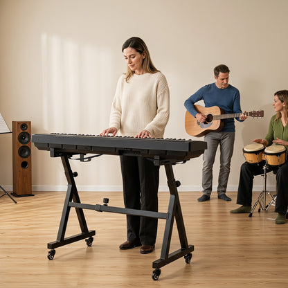 Keyboard Stand, Adjustable, Fits 49-88 Keys, Black Pianos & Keyboards at Gallery Canada