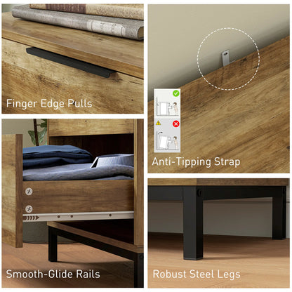 4 Drawer Dresser Tower, Chest for Bedroom, Hallway, Natural Storage Cabinets at Gallery Canada