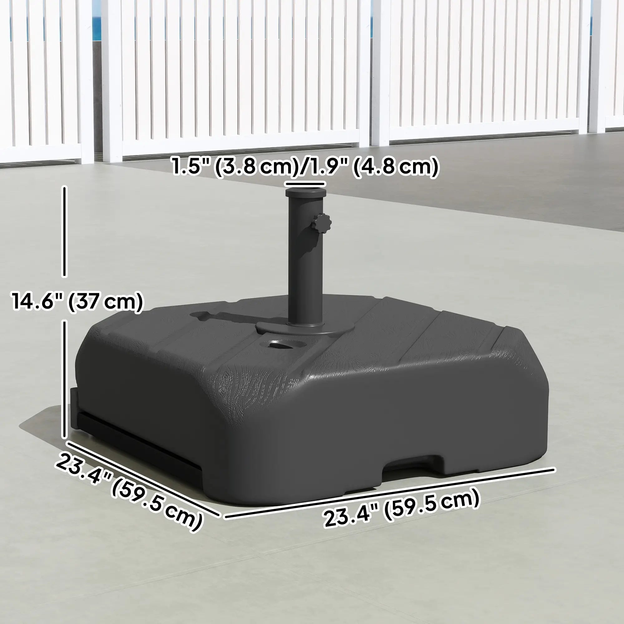 Patio Umbrella Base With Wheels, Telescopic Handle, 158 Lb Stand, Black Umbrella Bases at Gallery Canada