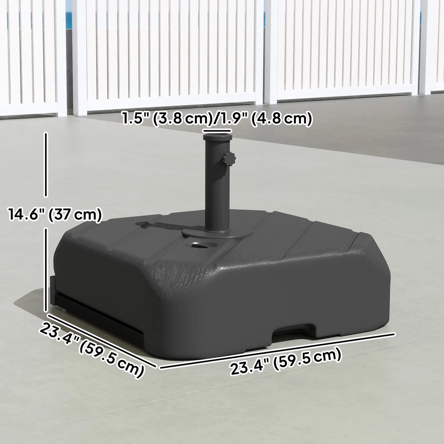 Patio Umbrella Base With Wheels, Telescopic Handle, 158 Lb Stand, Black Umbrella Bases at Gallery Canada