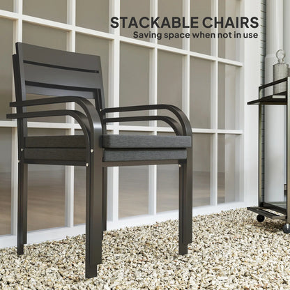 2 Outdoor Dining Chairs, Aluminum Frame, Soft Cushion, Grey Bistro Sets at Gallery Canada