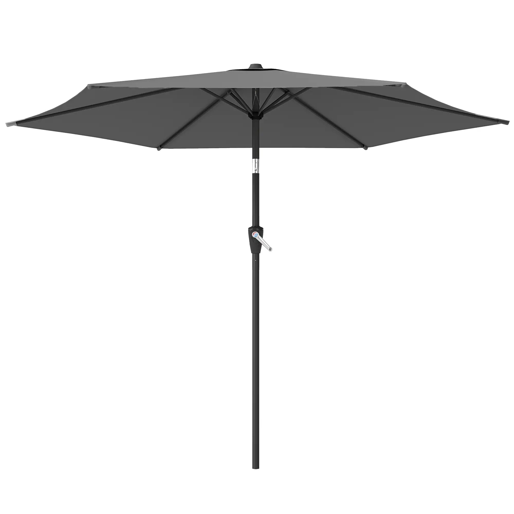 9FT Patio Umbrella, Outdoor Tilt Crank UV Protection Sun Umbrellas Dark Grey at Gallery Canada