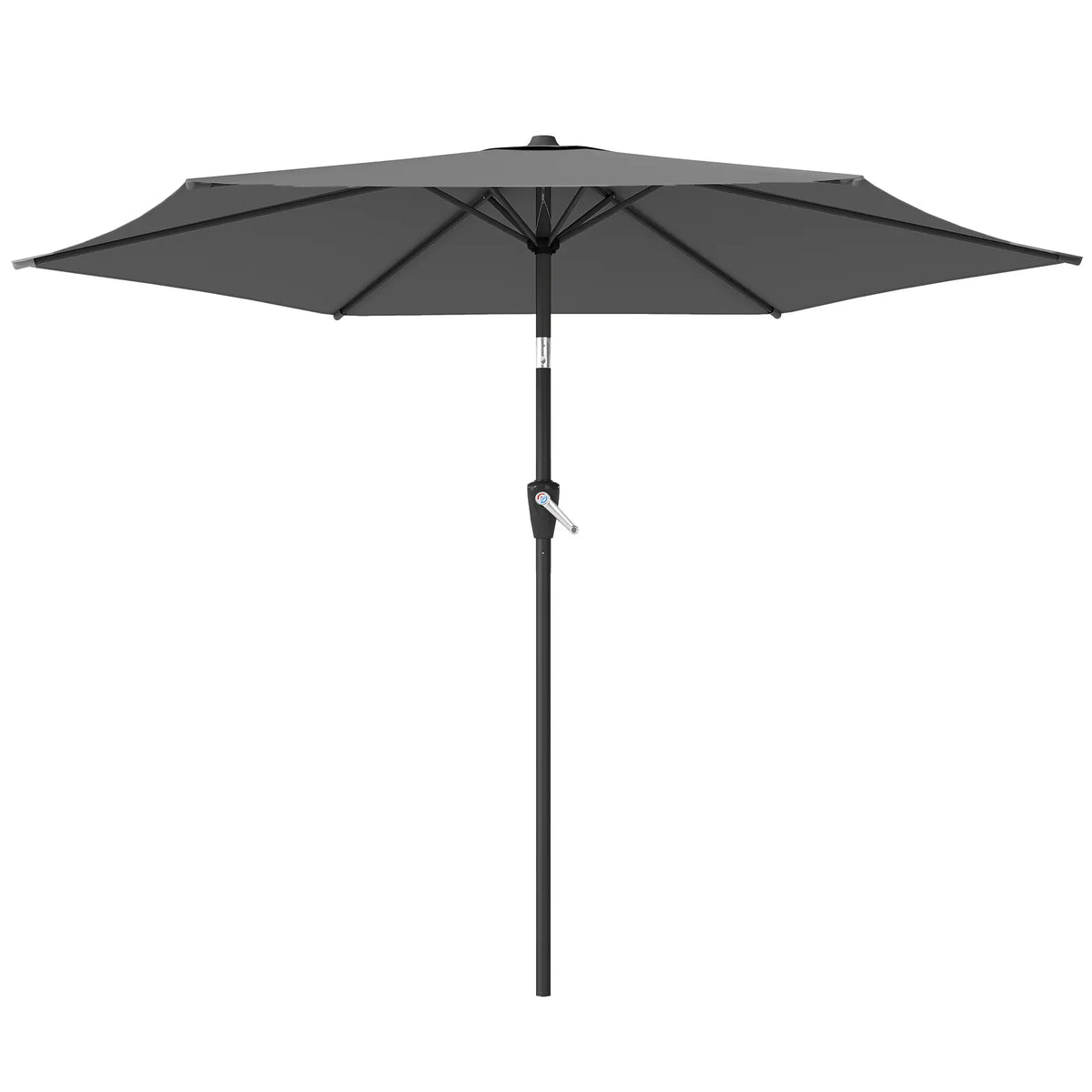 9FT Patio Umbrella, Outdoor Tilt Crank UV Protection Sun Umbrellas Dark Grey at Gallery Canada