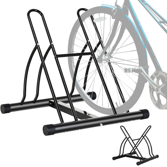 2 Bike Rack Floor Stand, Indoor Outdoor Bike Storage Holder Bike Parking Stands Black at Gallery Canada