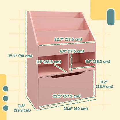 Kids Bookcase with Storage Drawer, for Classroom, Bedroom, Pink Baby & Kids Storage at Gallery Canada
