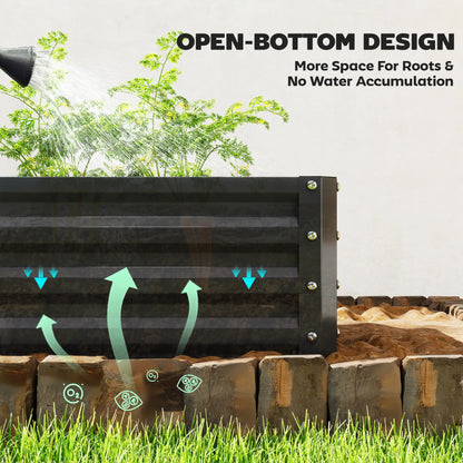 Galvanized Raised Garden Bed, Planter Box, 4' x 2' x 1', Black Galvanized Planter Boxes at Gallery Canada