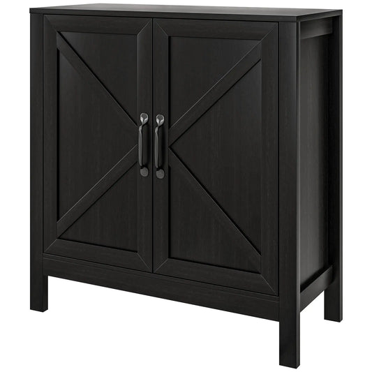 Sideboard Buffet, Kitchen Cabinet with Barn Door, Adjustable Shelves, Black Oak, Black Bar Cabinets Black Oak at Gallery Canada