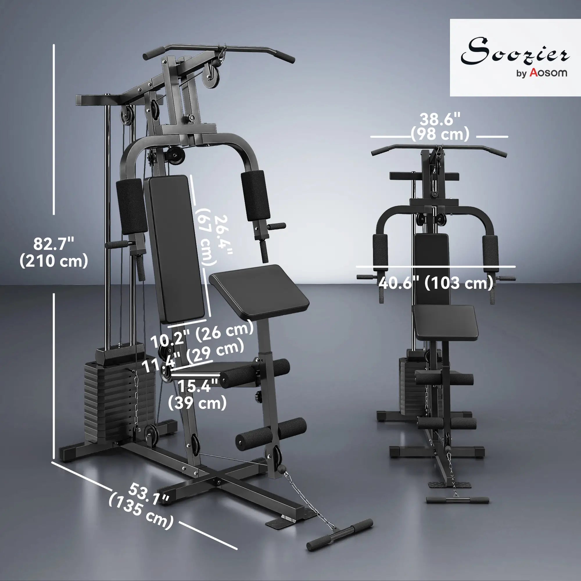 Weight Training Machine, Multifunction Gym Equipment, 143lbs, Black Power Towers at Gallery Canada