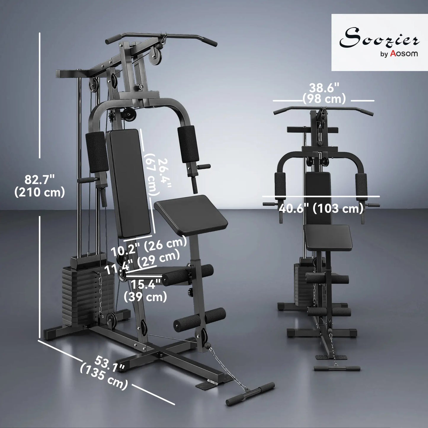 Weight Training Machine, Multifunction Gym Equipment, 143lbs, Black Power Towers at Gallery Canada