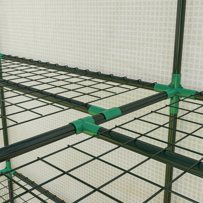 Portable Mini Greenhouse, 3 Tier Shelves, Reinforced PE Cover, 56.3"x18.1"x59.4", White Portable Greenhouses at Gallery Canada