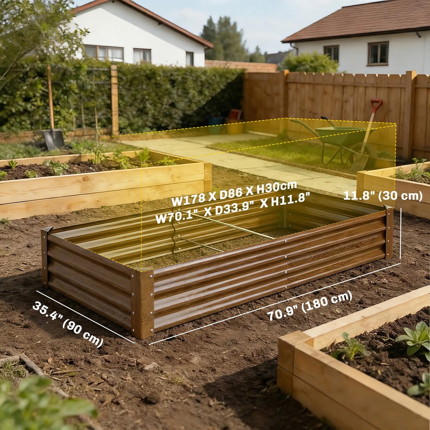 6 x 3 x 1ft Galvanized Raised Garden Bed, Reinforced Outdoor Planter Box Galvanized Planter Boxes at Gallery Canada