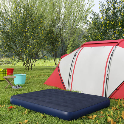 Queen Air Mattress, Inflatable Bed with Flocked Surface, Dark Blue Camping Cots at Gallery Canada