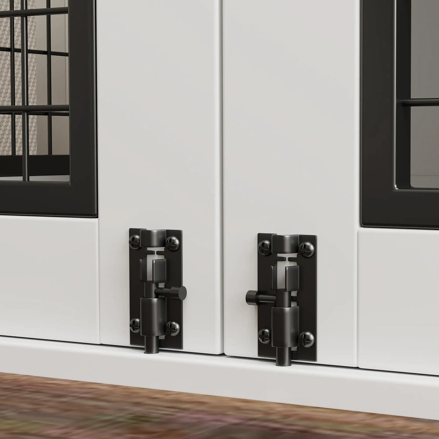44 Dog Crate with Double Doors, Storage Drawer, White Houses, Kennels & Pens at Gallery Canada