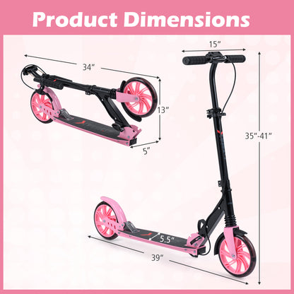 Foldable Kick Scooter, Ages 8+, Pink