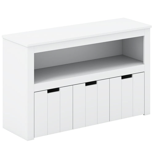 Kid Toy Storage Cabinet 3 Drawer Chest with Wheels Large Storage Cube Shelf-White\, White