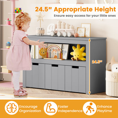 Kid Toy Storage Cabinet, 3 Drawer Chest With Wheels, Gray Kids Storage at Gallery Canada