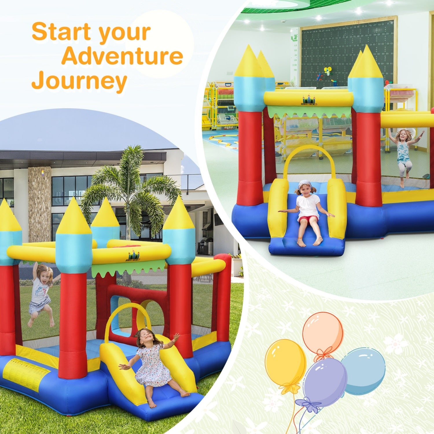 Kid's Inflatable Bouncer, Jumping Area, 480W Blower Bounce House at Gallery Canada