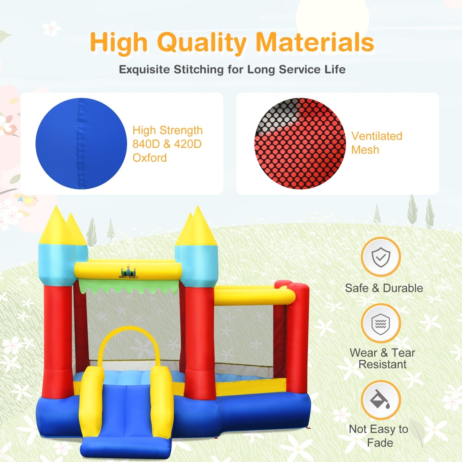 Kid's Inflatable Bouncer, Jumping Area, 480W Blower Bounce House at Gallery Canada