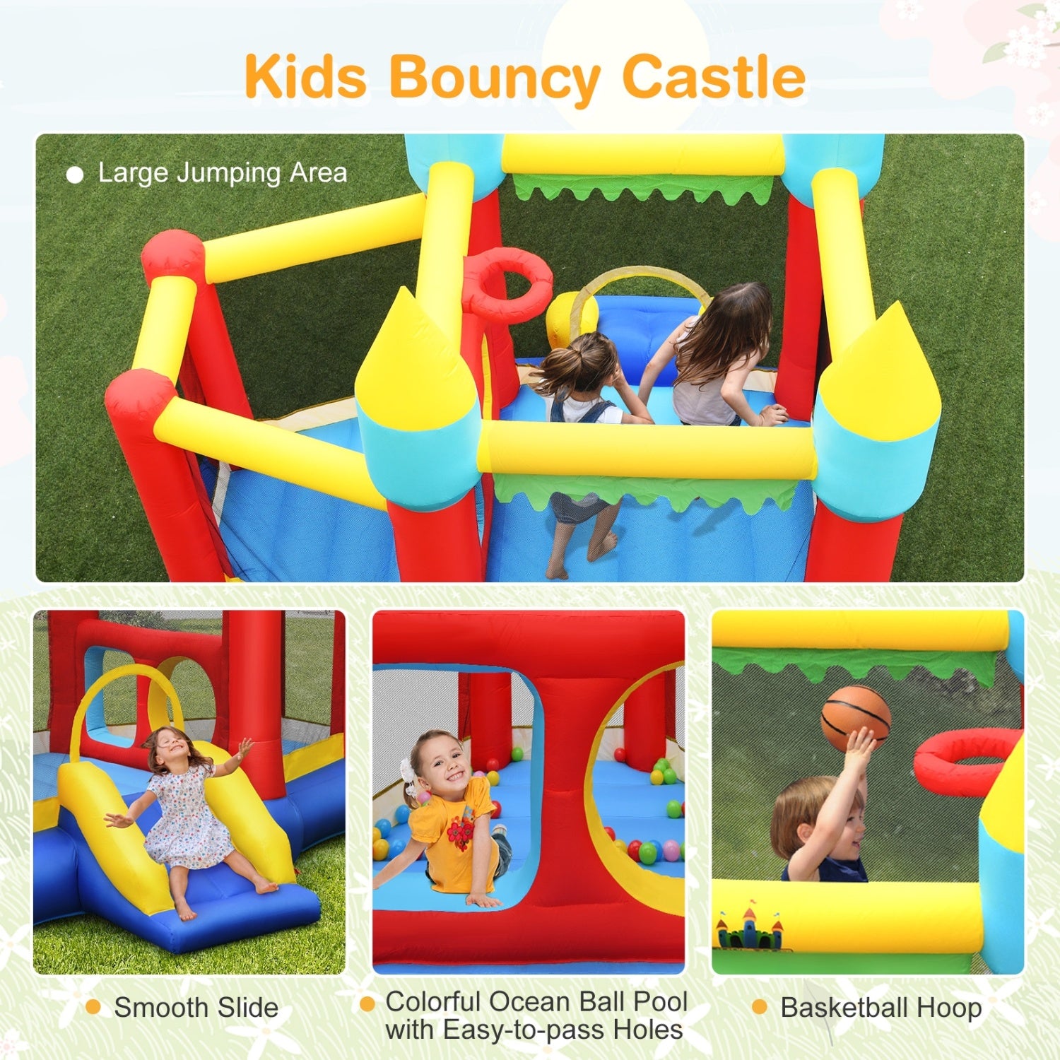 Kid's Inflatable Bouncer, Jumping Area, 480W Blower Bounce House at Gallery Canada