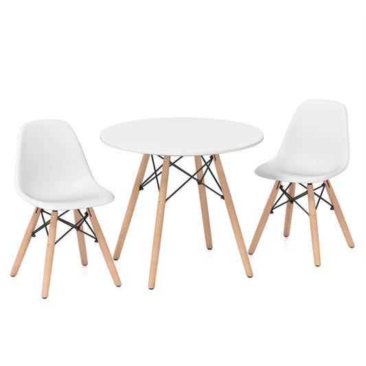 Kids Dining Table Set, 2 Armless Chairs, White Kids Table & Chair Sets White at Gallery Canada