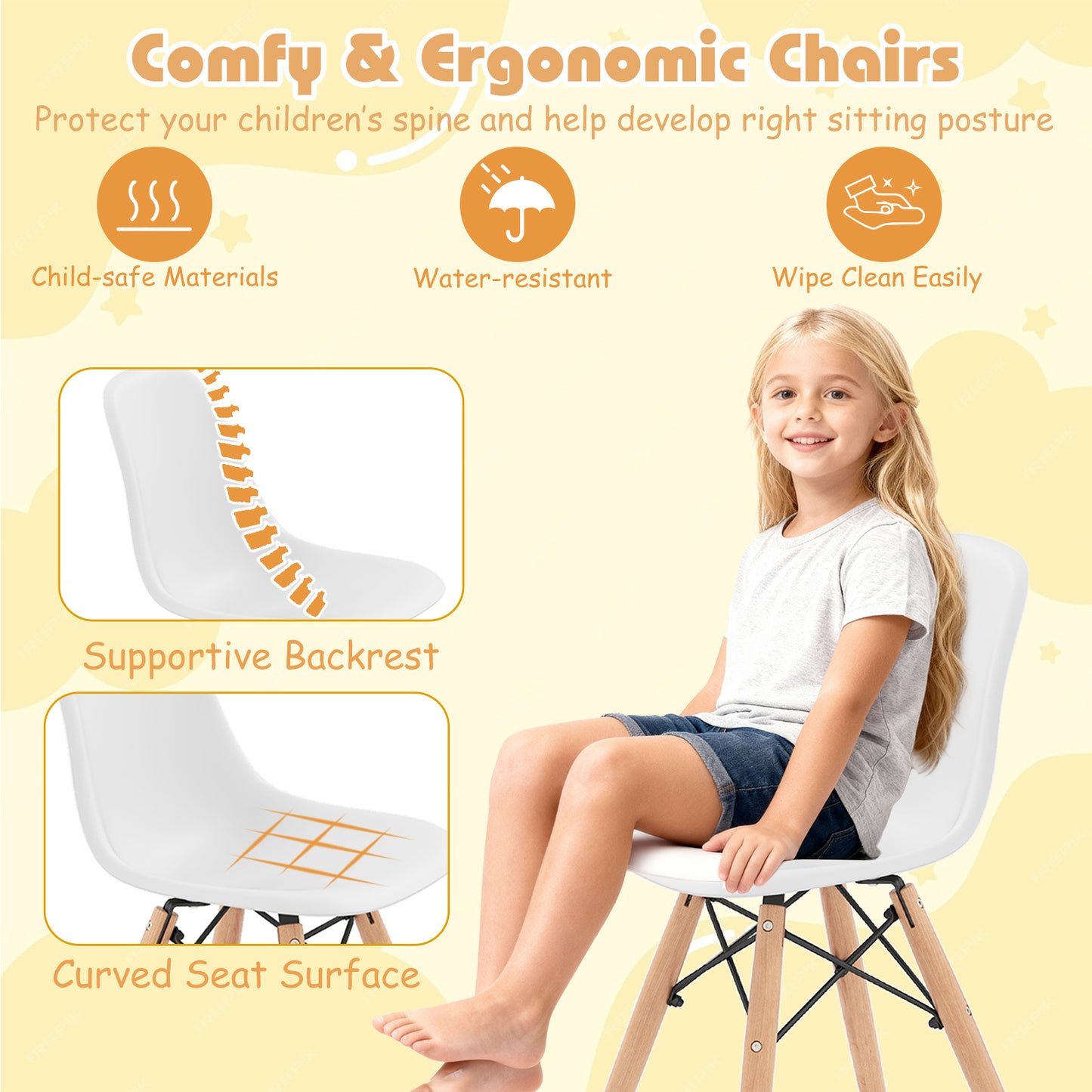 Kids Dining Table Set, 2 Armless Chairs, White Kids Table & Chair Sets at Gallery Canada