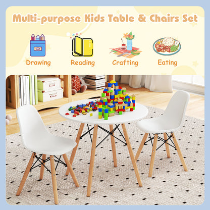 Kids Dining Table Set, 2 Armless Chairs, White Kids Table & Chair Sets at Gallery Canada