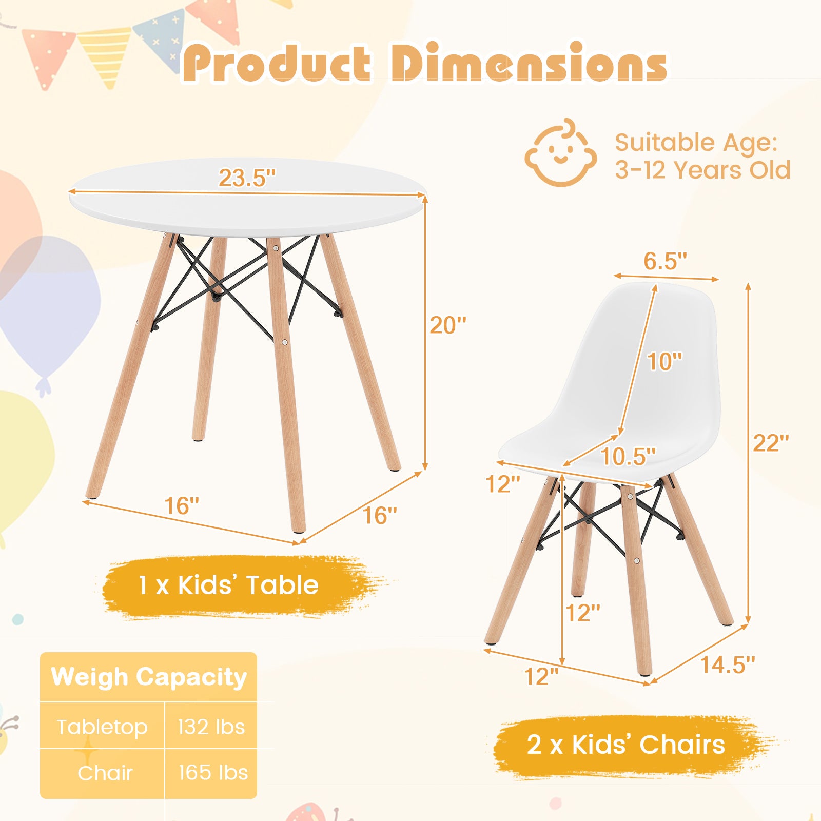 Kids Dining Table Set, 2 Armless Chairs, White Kids Table & Chair Sets at Gallery Canada