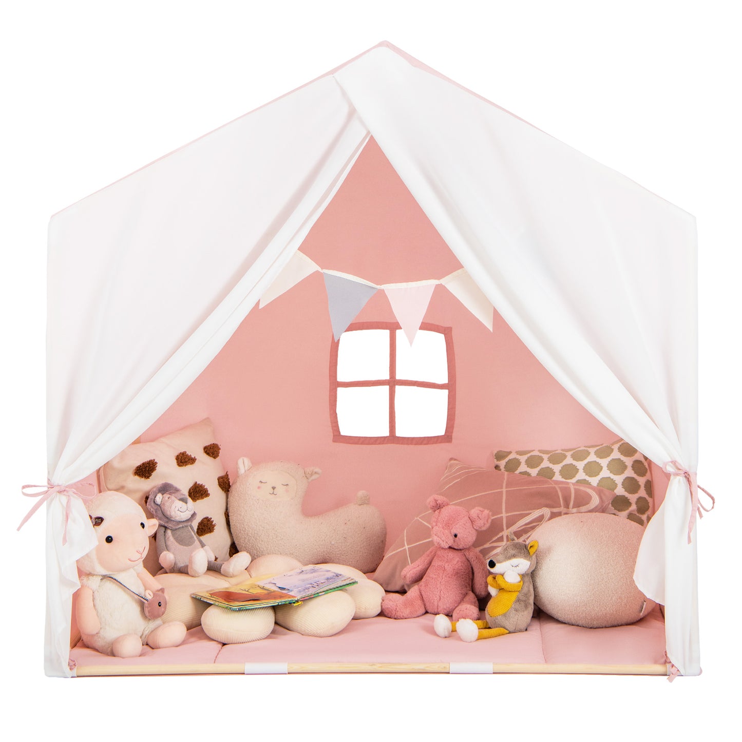 Kid's Play Tent with Washable Cotton Mat and Flag Banner, Pink Play Tents & Playhouse at Gallery Canada