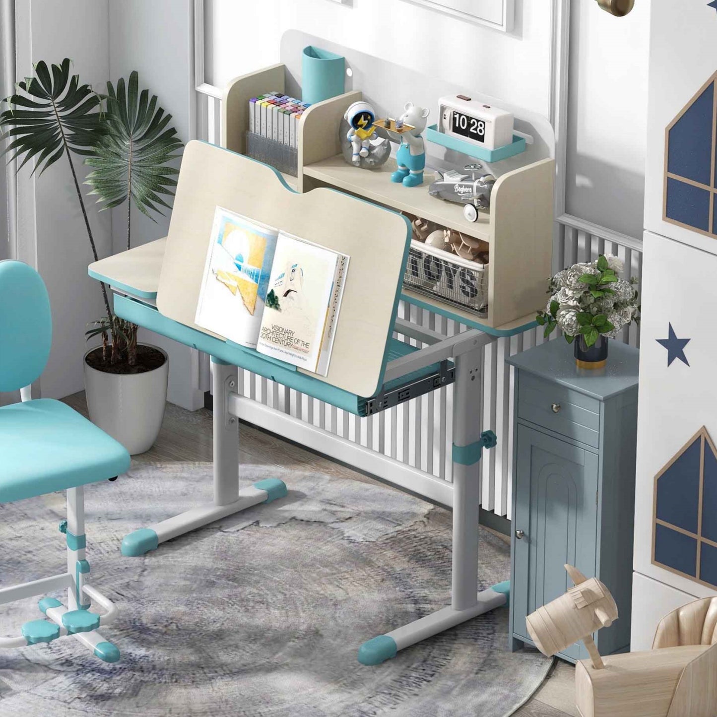 Kid's Room Bundle: Kids Study Desk and Wooden Cabinet Baby & Kids Options at Gallery Canada