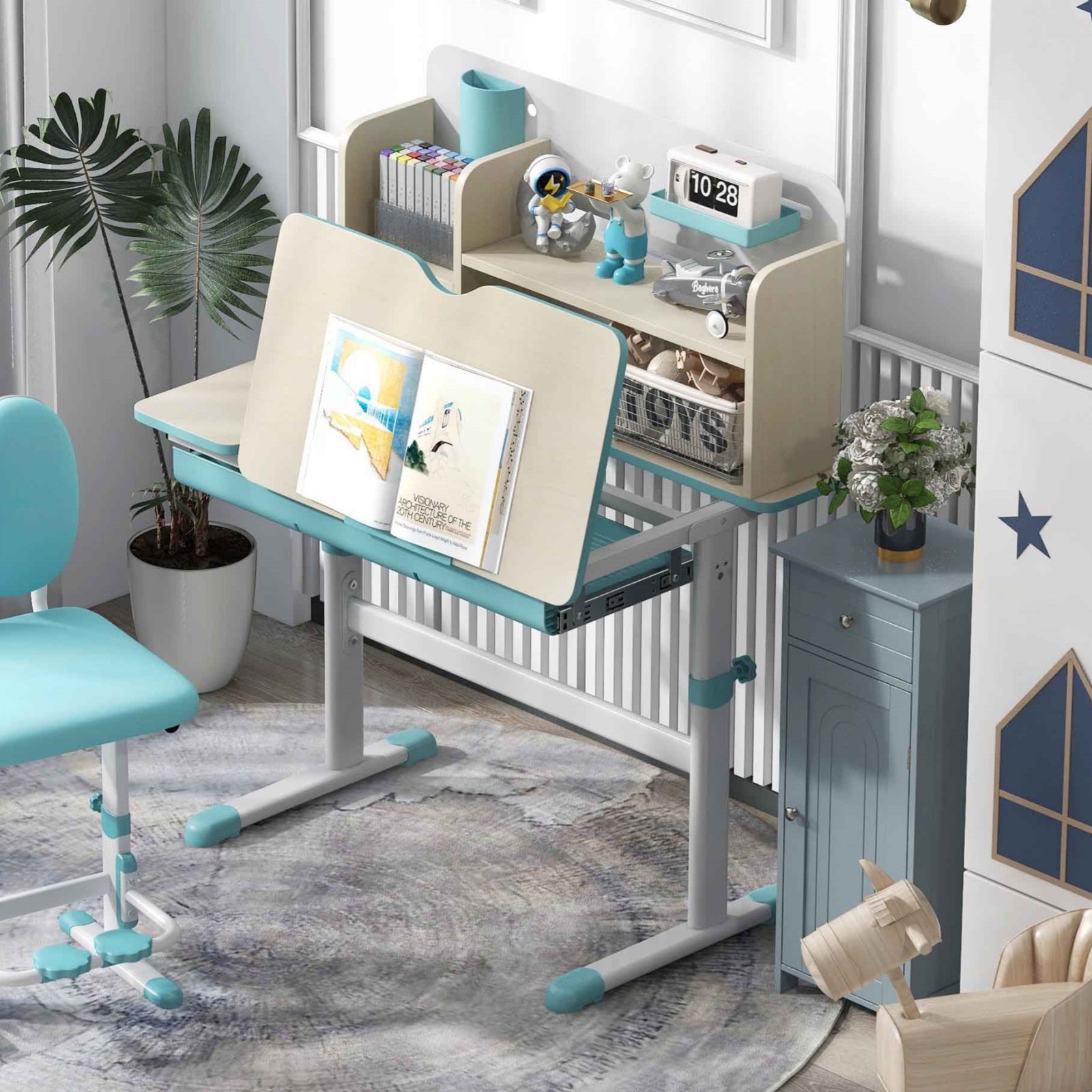 Kids Study Desk And Wooden Cabinet Bundle Baby & Kids at Gallery Canada