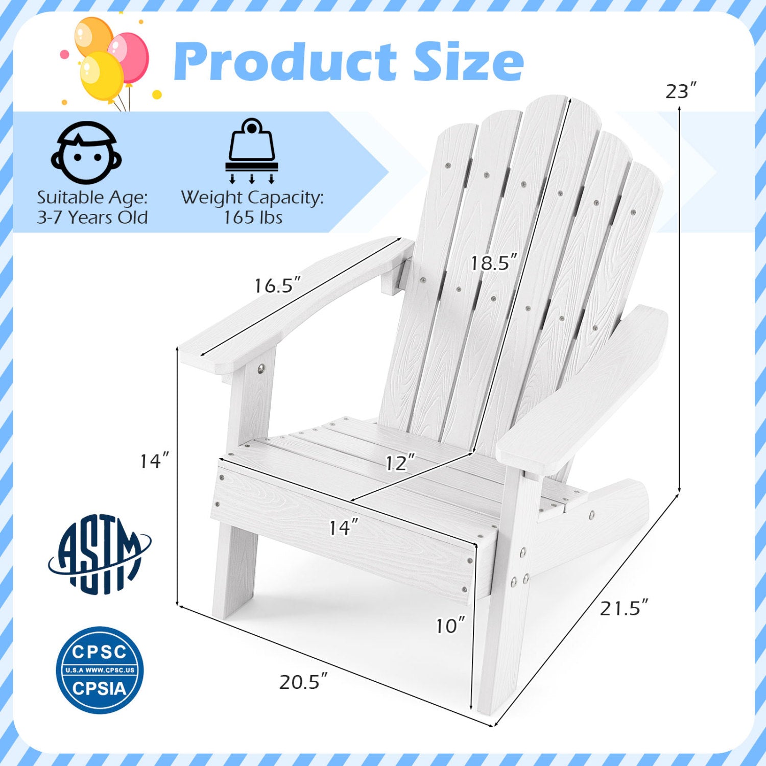 Kids Adirondack Chair, Outdoor, Weather-Resistant, White Kids Chairs & Seating at Gallery Canada