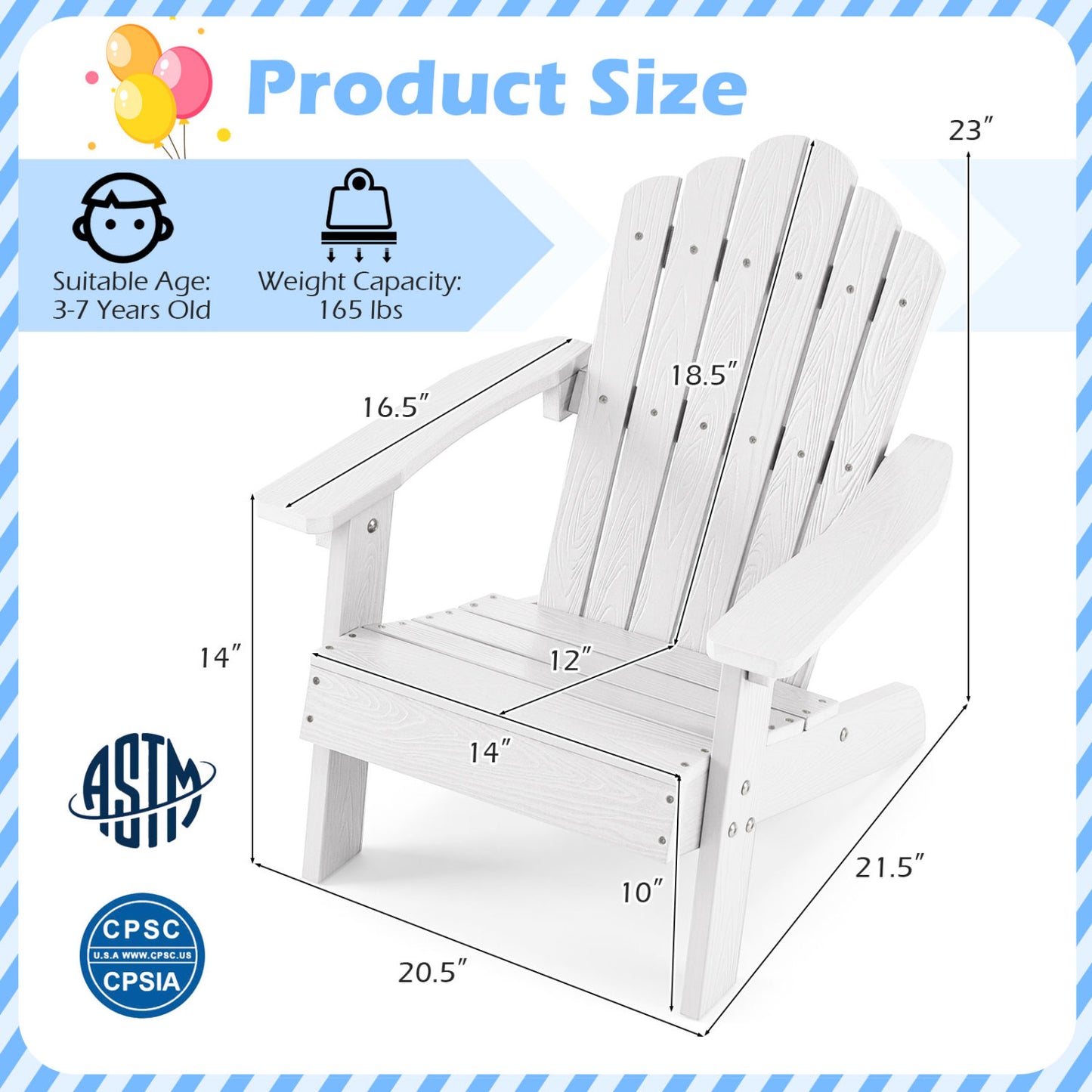 Kids Adirondack Chair, Outdoor, Weather-Resistant, White Kids Chairs & Seating at Gallery Canada