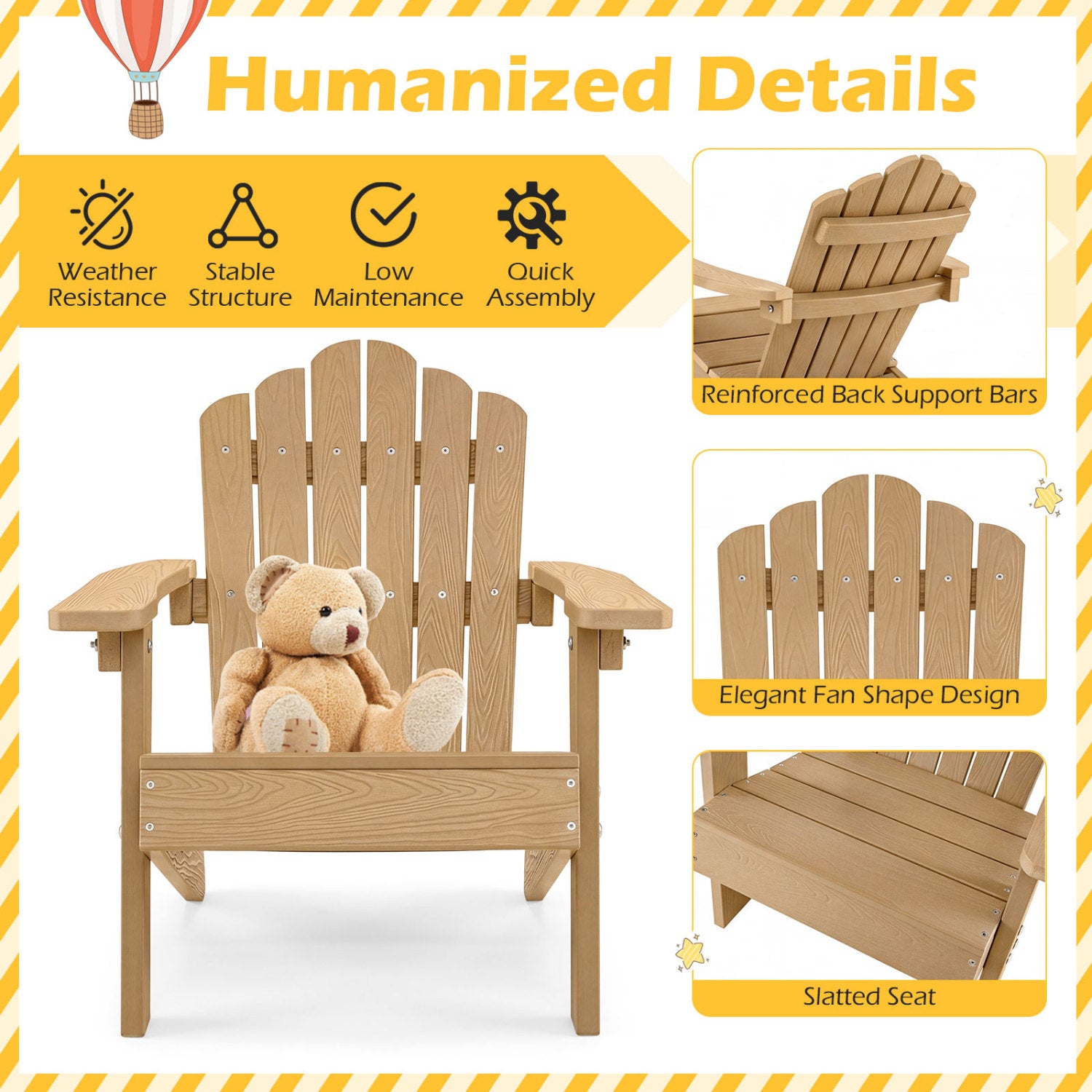 Kids Adirondack Chair, Outdoor, Brown Kids Chairs & Seating at Gallery Canada
