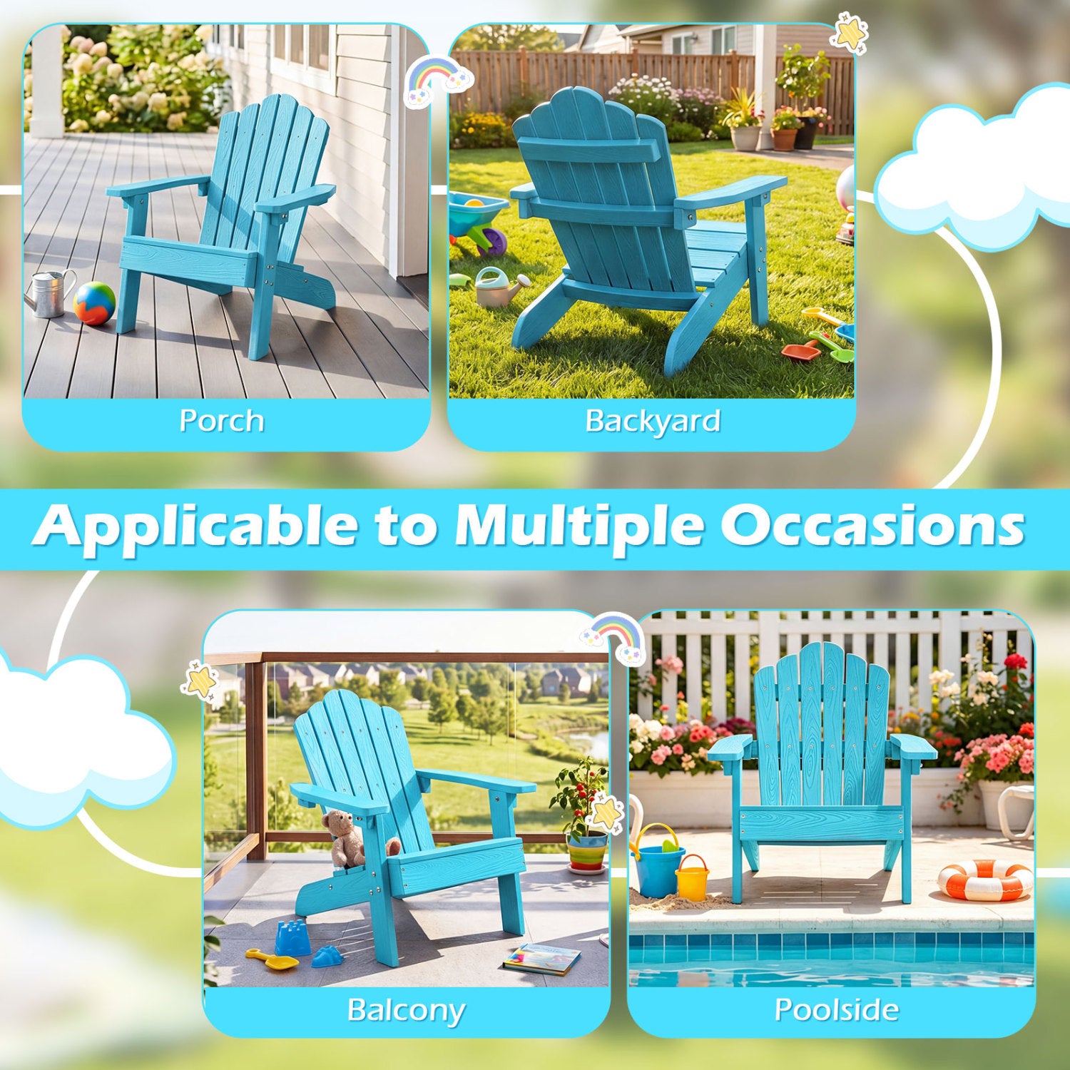 Kids Adirondack Chair, Turquoise Kids Chairs & Seating at Gallery Canada