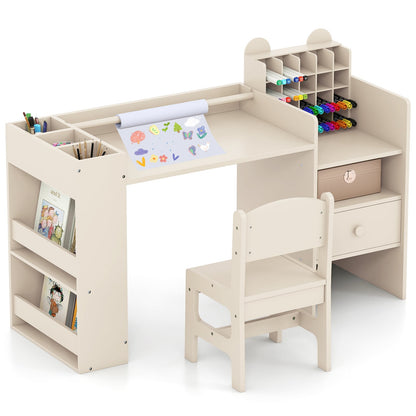Kids Art Table And Chair Set With Paper Roll Holder, Natural Kids Table & Chair Sets at Gallery Canada