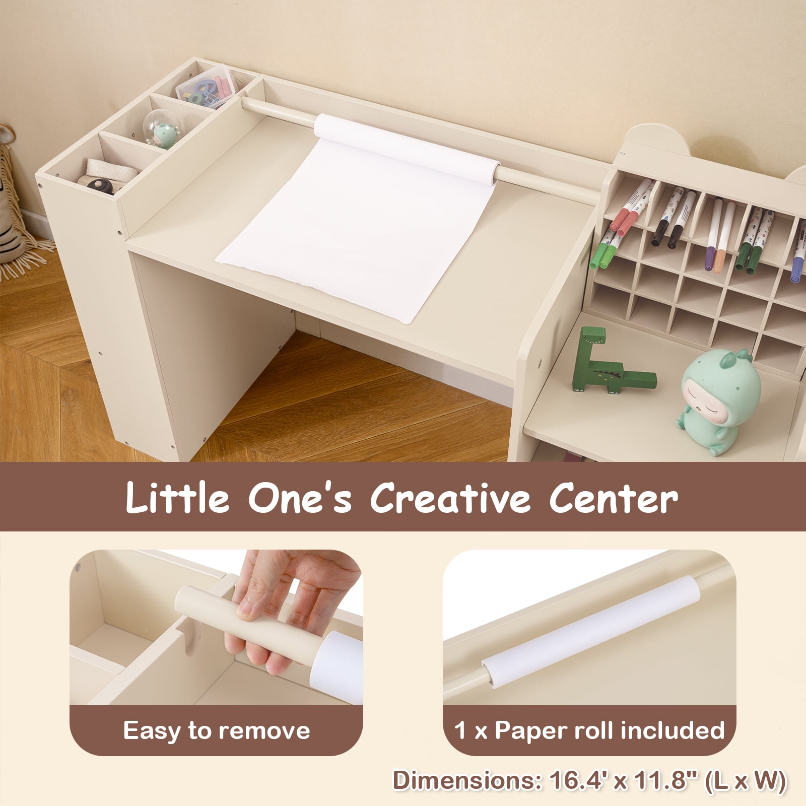 Kids Art Table And Chair Set With Paper Roll Holder, Natural Kids Table & Chair Sets at Gallery Canada