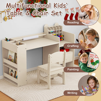 Kids Art Table And Chair Set With Paper Roll Holder, Natural Kids Table & Chair Sets at Gallery Canada