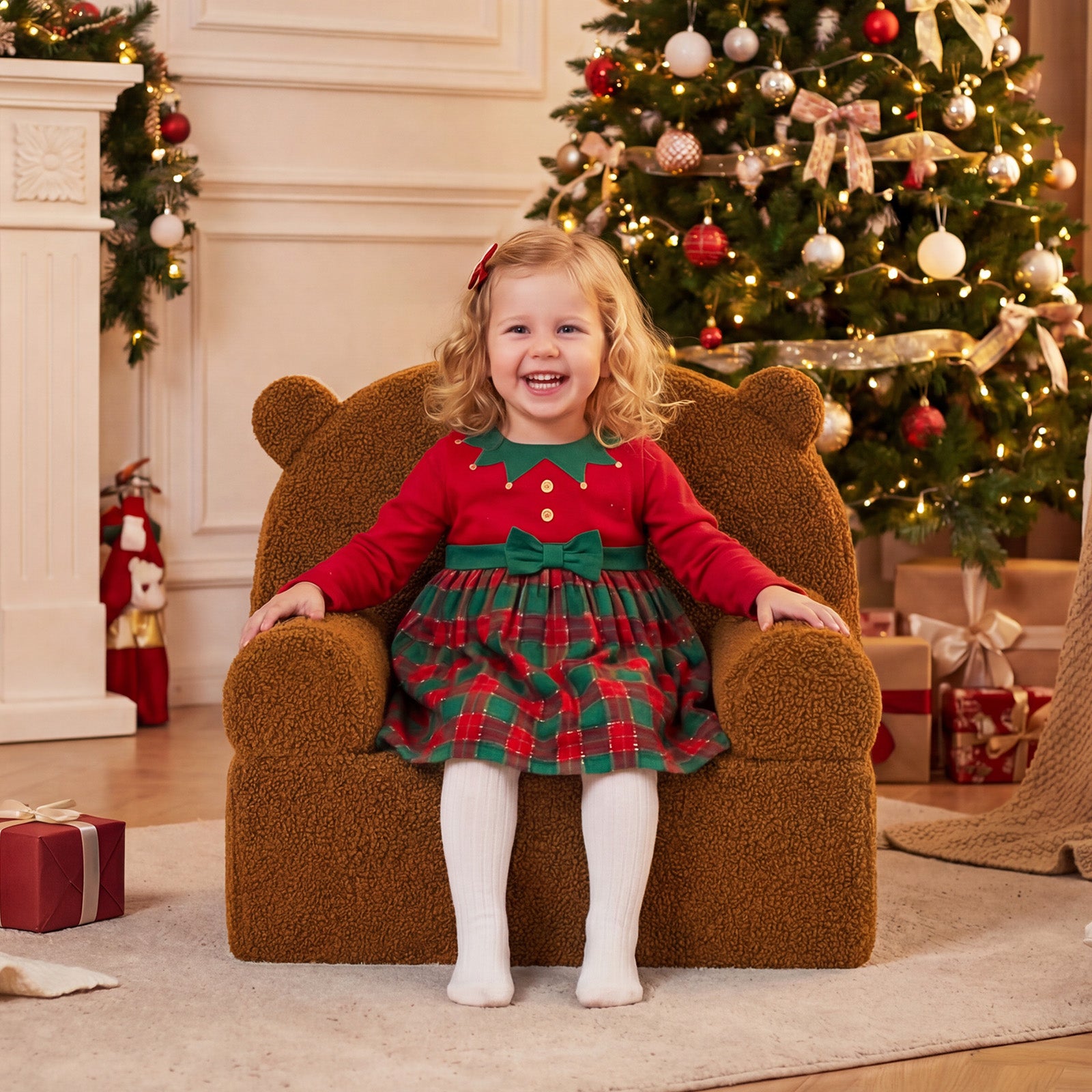 Kids Bear Sofa Toddler Foam Couch, Soft Fleece Fabric Cover, Brown Kids Chairs & Seating at Gallery Canada