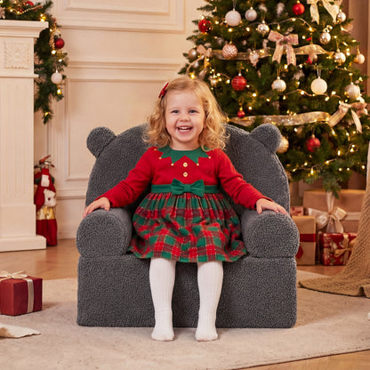 Kids Bear Sofa, Toddler Foam Couch, Soft Fleece Cover, Gray Kids Chairs & Seating at Gallery Canada