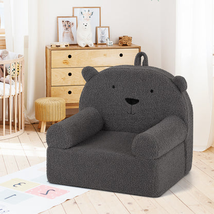 Kids Bear Sofa, Toddler Foam Couch, Soft Fleece Cover, Gray Kids Chairs & Seating at Gallery Canada