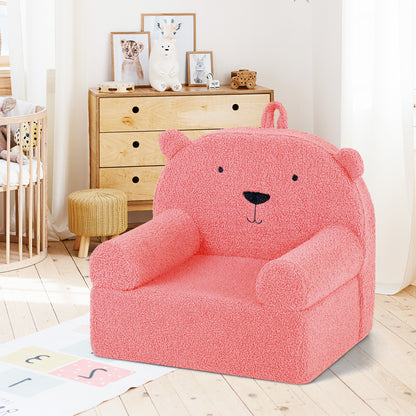 Kids Bear Sofa, Toddler Foam Couch, Soft Fleece Fabric Cover, Pink Kids Chairs & Seating at Gallery Canada