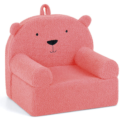 Kids Bear Sofa, Toddler Foam Couch, Soft Fleece Fabric Cover, Pink Kids Chairs & Seating Pink at Gallery Canada