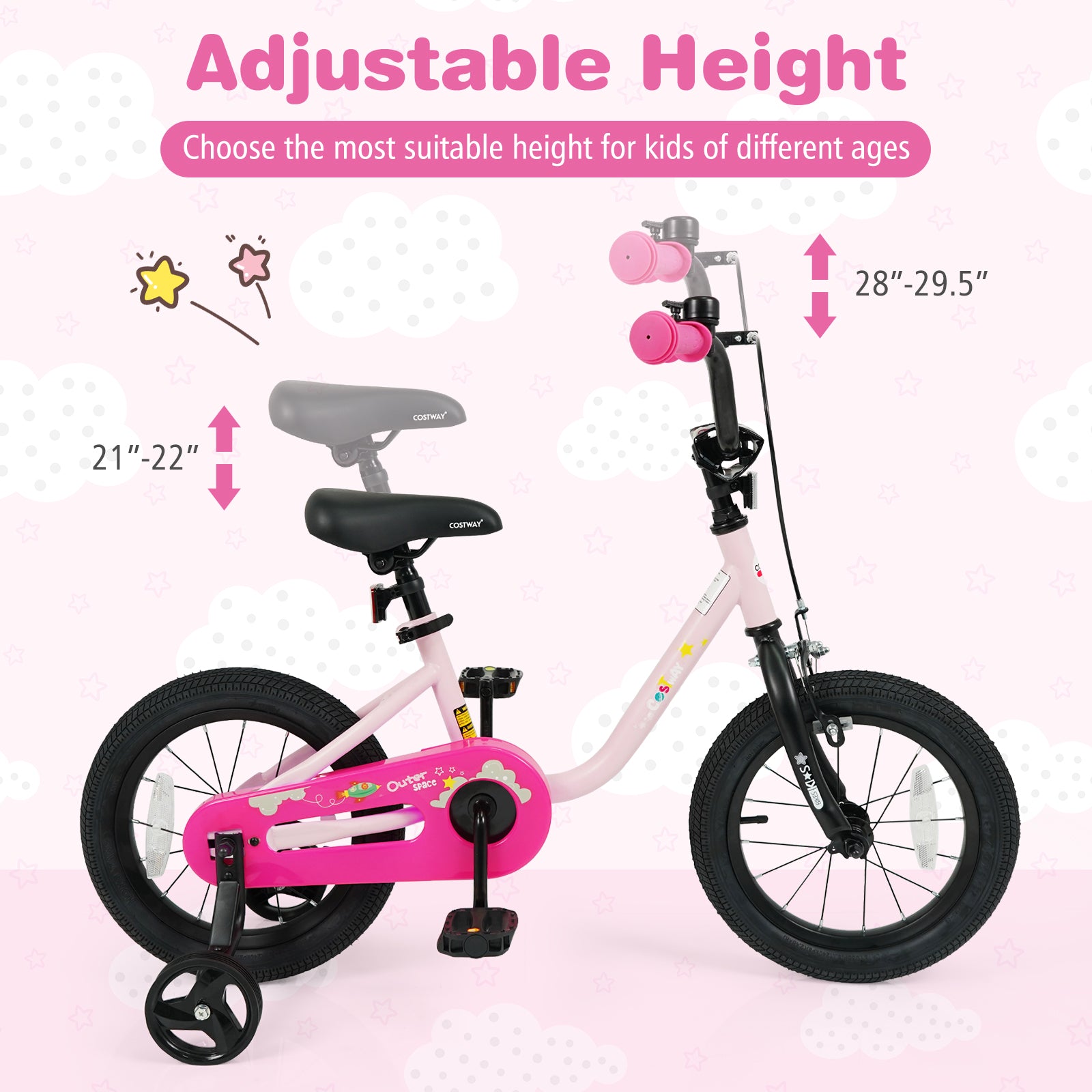 Kids Bike For 3-7 Years Old, 14 Inch, Pink Kids Bike at Gallery Canada