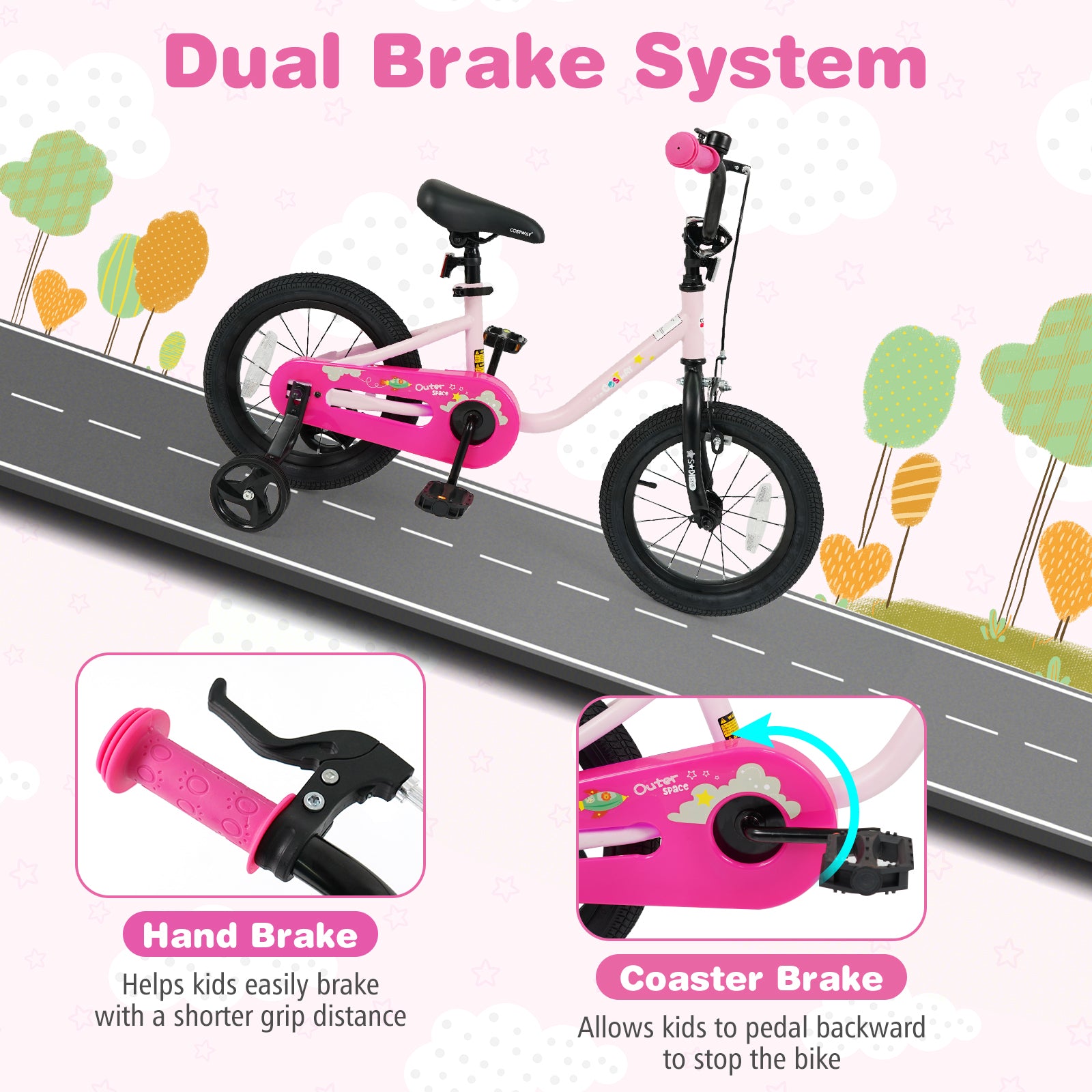 Kids Bike For 3-7 Years Old, 14 Inch, Pink Kids Bike at Gallery Canada