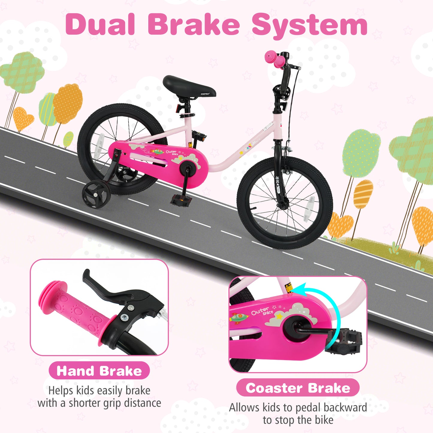 Kids Bike, 3-7 Years, 16-Inch, Pink Kids Bike at Gallery Canada