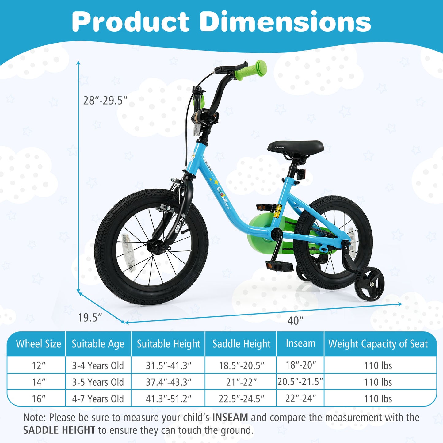 Kids Bike For 3-7 Years Old, 14 Inches, Blue Kids Bike at Gallery Canada