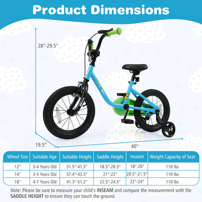 Kids Bike For 3-7 Years Old, 14 Inches, Blue Kids Bike at Gallery Canada